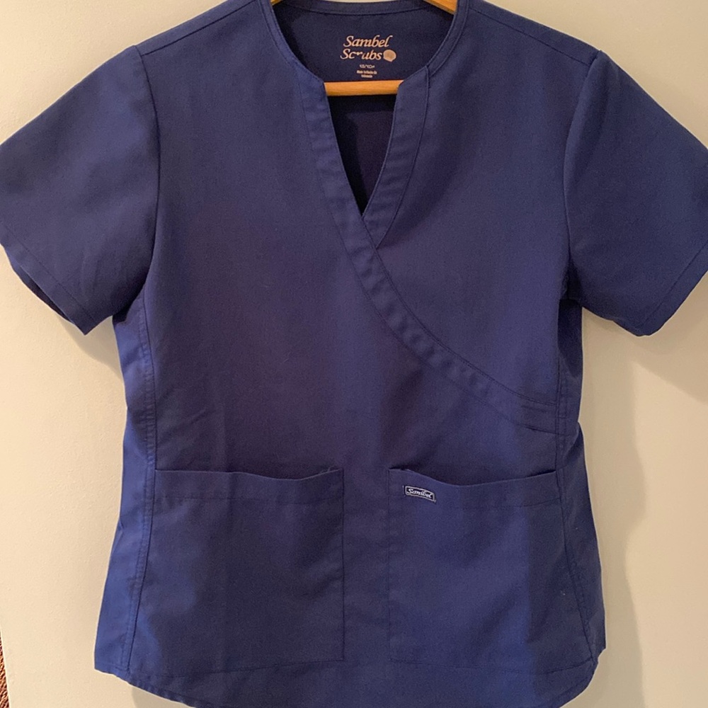 🩺scrub top navy blue